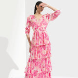 Sakura tiered maxi dress