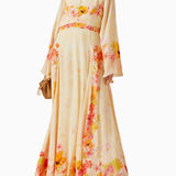 Floral Print Belted Maxi Dress