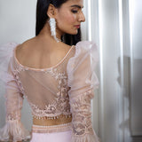 Soft Peach Dori Embroidered Lehenga Set