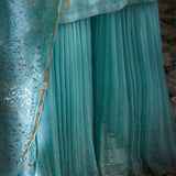 Aqua foil printed kurta Set