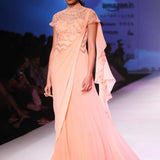 Blush Wave Saree Gown
