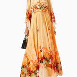 Printed Maxi Dress in Chiffon