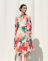 Asymmetrical Tie Up Dress