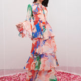 Chiffon Printed Layered Dress