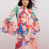 Chiffon Printed Layered Dress