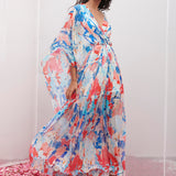 Chiffon Printed Pleated Kaftan