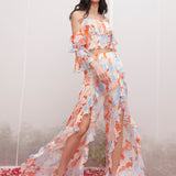 Chiffon Printed Top With Printed Pants