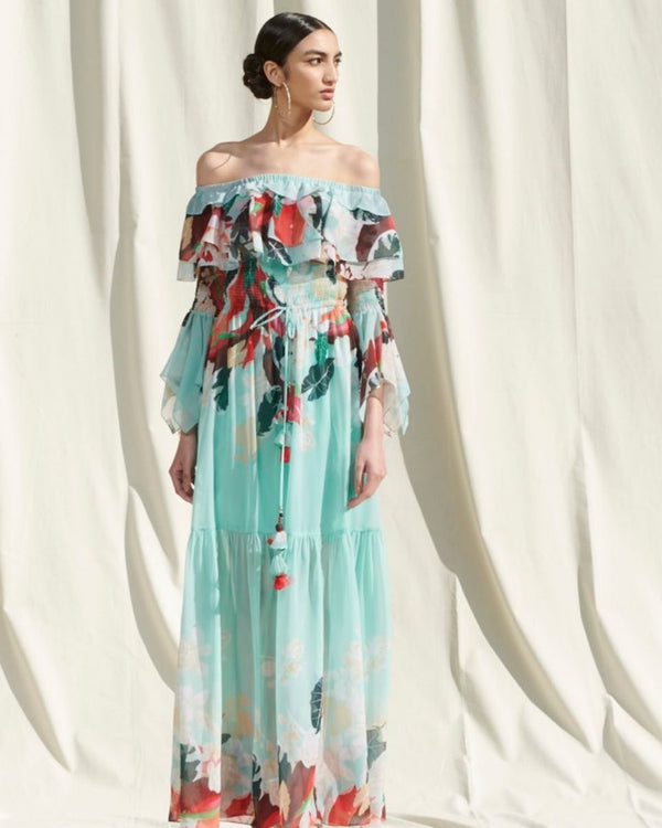 Off Shoulder Smocking Dress