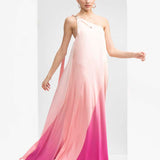 Ombre Printed One Shoulder Kaftan
