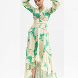 Bling texture Chantley printed high-low dress