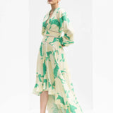 Bling texture Chantley printed high-low dress