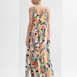 Yellow Abstract Printed Long Dress
