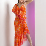 Saffron Misty Femme Hi-low Maxi Dress