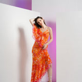 Saffron Misty Femme Hi-low Maxi Dress
