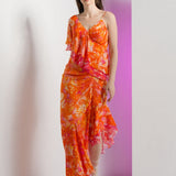 Saffron Misty Femme Hi-low Maxi Dress