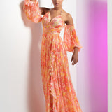 Red Pansy Daisy Maxi Dress