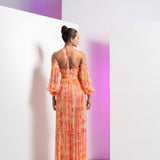 Red Pansy Daisy Maxi Dress