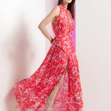 Pink Geometric Chaos Maxi Dress