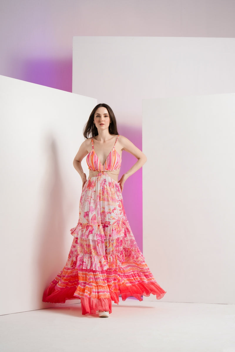 Pink fancy fusion maxi dress