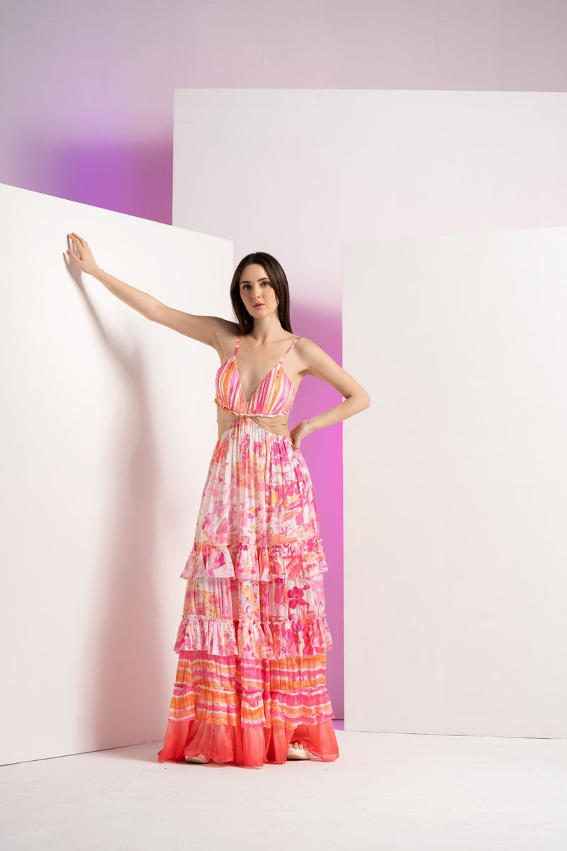 Pink fancy fusion maxi dress