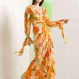 Orange Lilium Maxi Dress