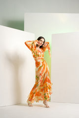 Orange lilium maxi dress