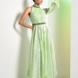Mint Green Embroidered Maxi Dress