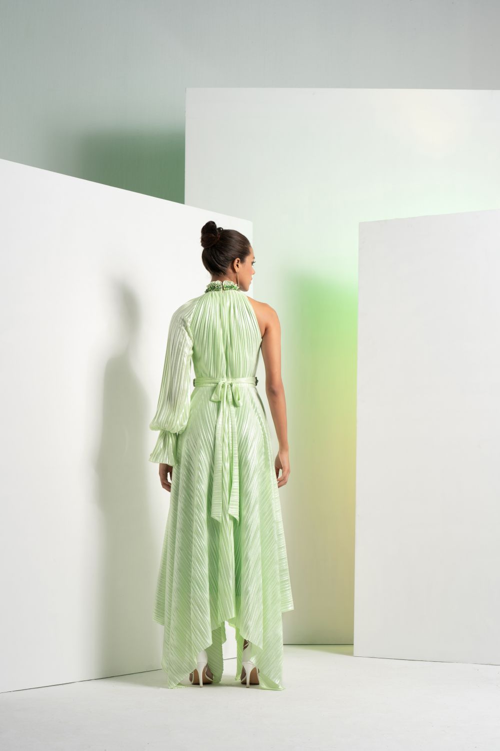 Mint Green Embroidered Maxi Dress #RTS