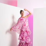 Faded Floral Off Shoulder Maxi Dress