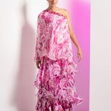 Faded Floral Off Shoulder Maxi Dress
