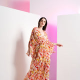 Yellow Geometric Kaftan Maxi Dress
