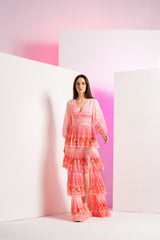 Peach bud and bloom maxi dress