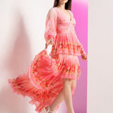 Peach Bud and Bloom Maxi Dress