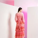 Peach Bud and Bloom Maxi Dress