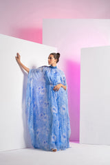 Pearl Blue Embroidered Kaftan