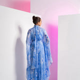 Pearl Blue Embroidered Kaftan