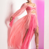 Fondant Pink Solid Maxi Dress