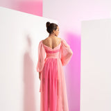 Fondant Pink Solid Maxi Dress