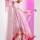 Champagne Blush Kimono Maxi Dress