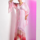 Champagne Blush Kimono Maxi Dress