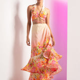 Ivory Dainty Floret Asymmetric Maxi Dress