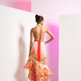 Ivory Dainty Floret Asymmetric Maxi Dress