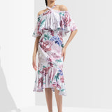 Iris Printed Off Shoulder Dress