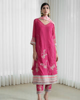 Kurta And Pants Paired Printed Dupatta