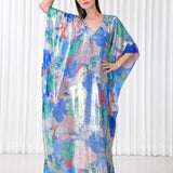 Hibiscus Sequins Kaftan Dress