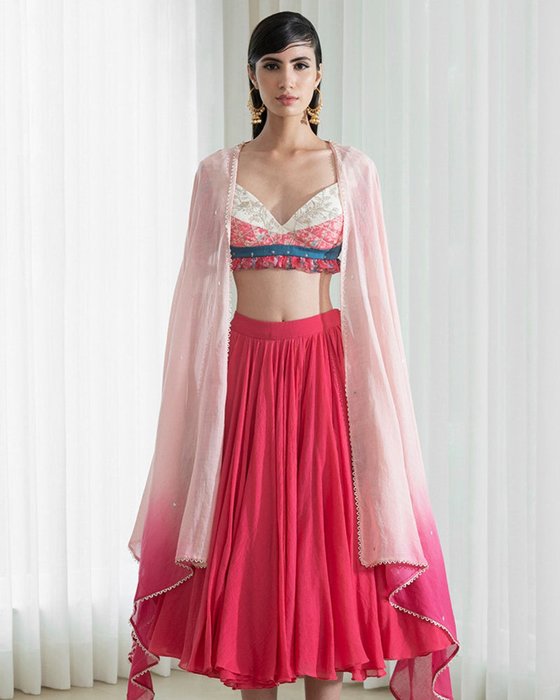 Printed Patchwork Lehnga Set