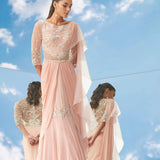 Appliqué Twist Drape Saree