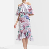 Iris Printed Off Shoulder Dress