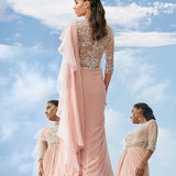 Appliqué Twist Drape Saree