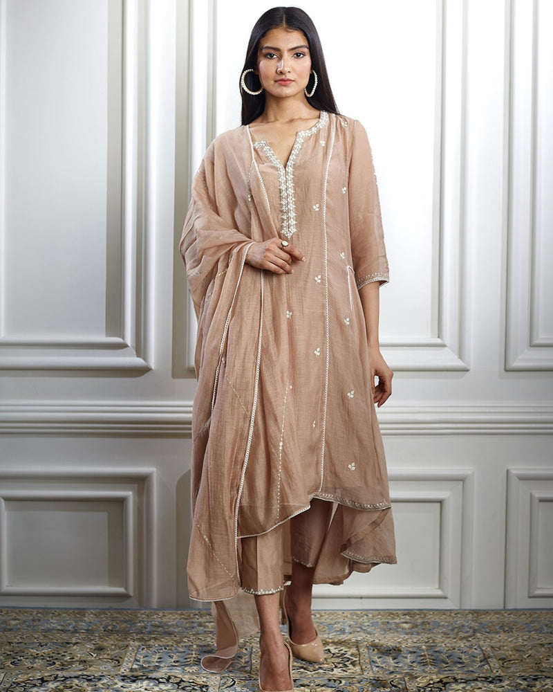 Nude Aari Embroidered Kurta Set
